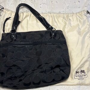 Coach Black Signature Tote Bag